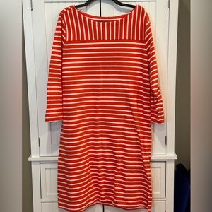 LANDS END striped dress knit large
